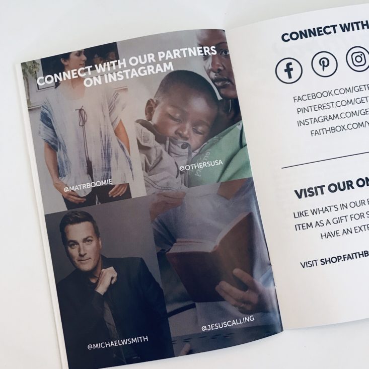 Faithbox December 2018 - Impact Guide Connect with our Partners Front