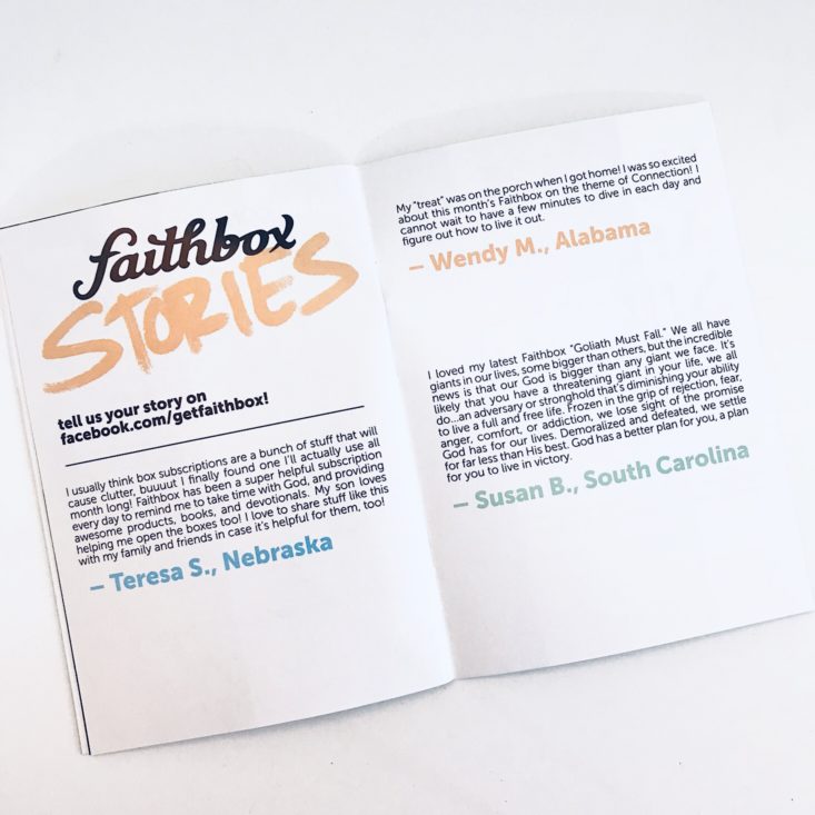 Faithbox December 2018 - Impact Guide Faith Stories Front