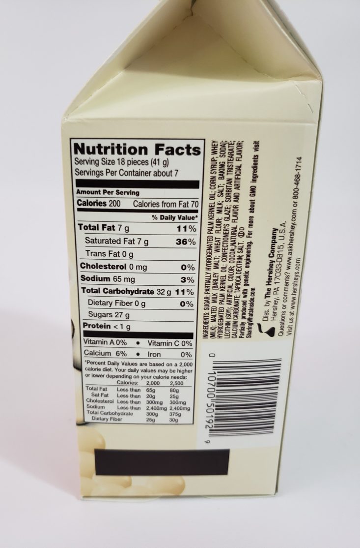 Food And Snack December 2018 - Whoppers Vanilla Milkshake Ingredient