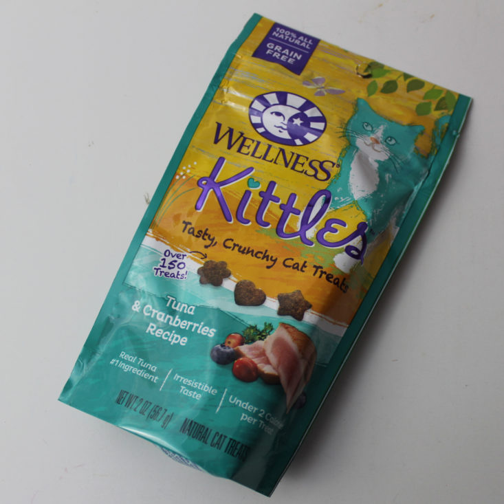 Kitnipbox December 2018 - Wellness Kittles Grain Free Tuna and Cranberries Recipe Front