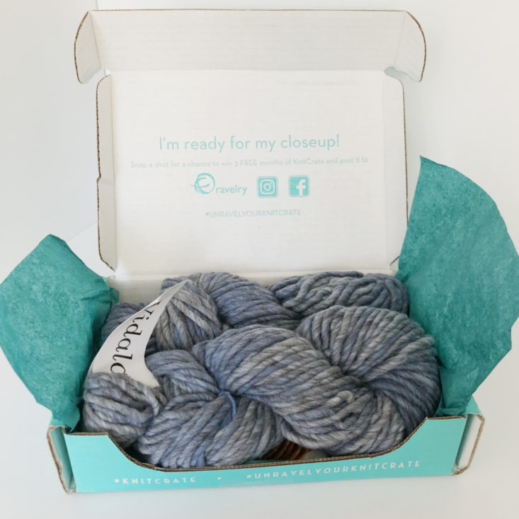 Knitcrate Yarn Subscription December 2018 - Opened Box Front