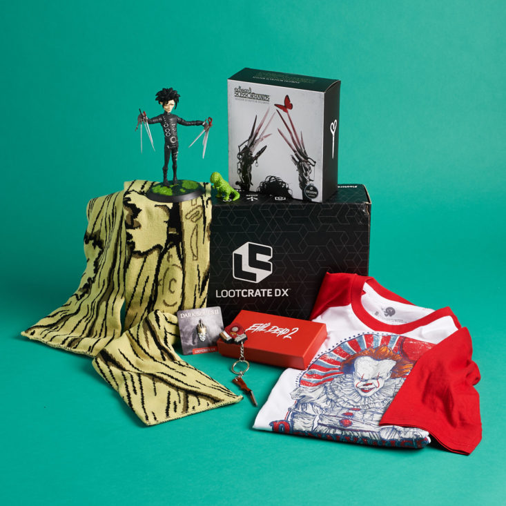 Loot Crate DX Cursed October 2018 - All Products Group Shot Front