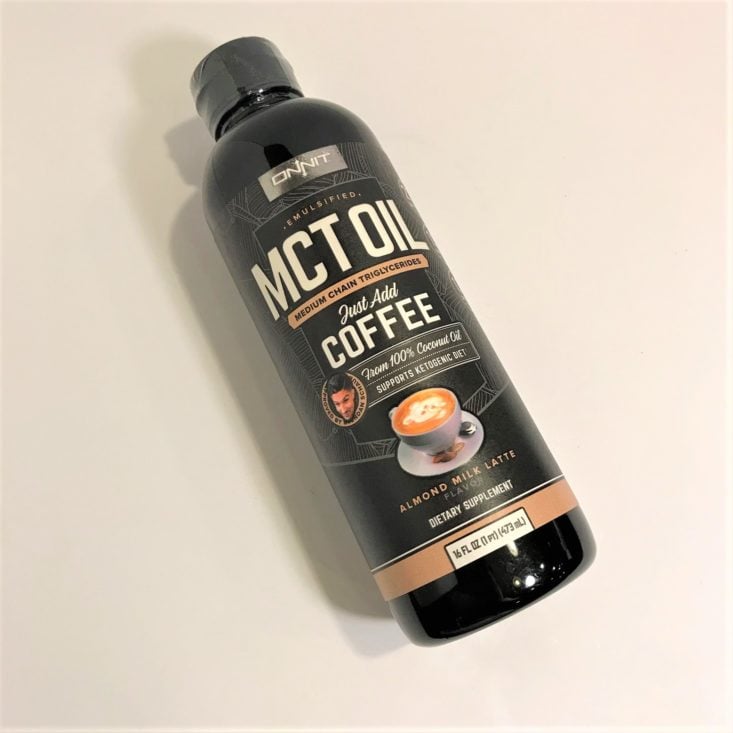 Onnit Keto Box December 2018 - Onnit MCT Oil – Almond Milk Latte Front Top