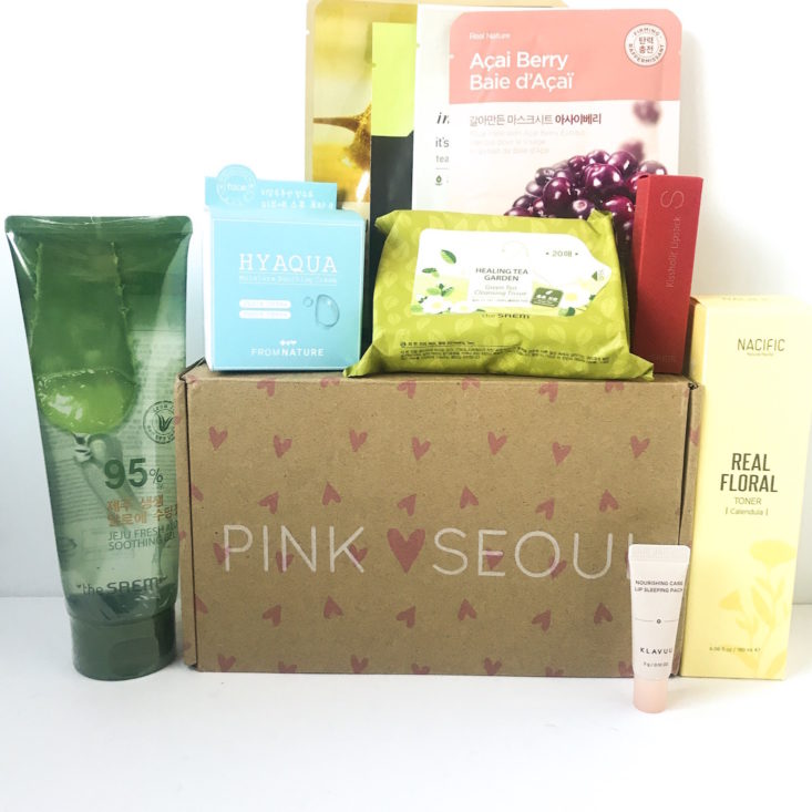 PinkSeoul Box November 2018 Review - All Products Group Shot Top