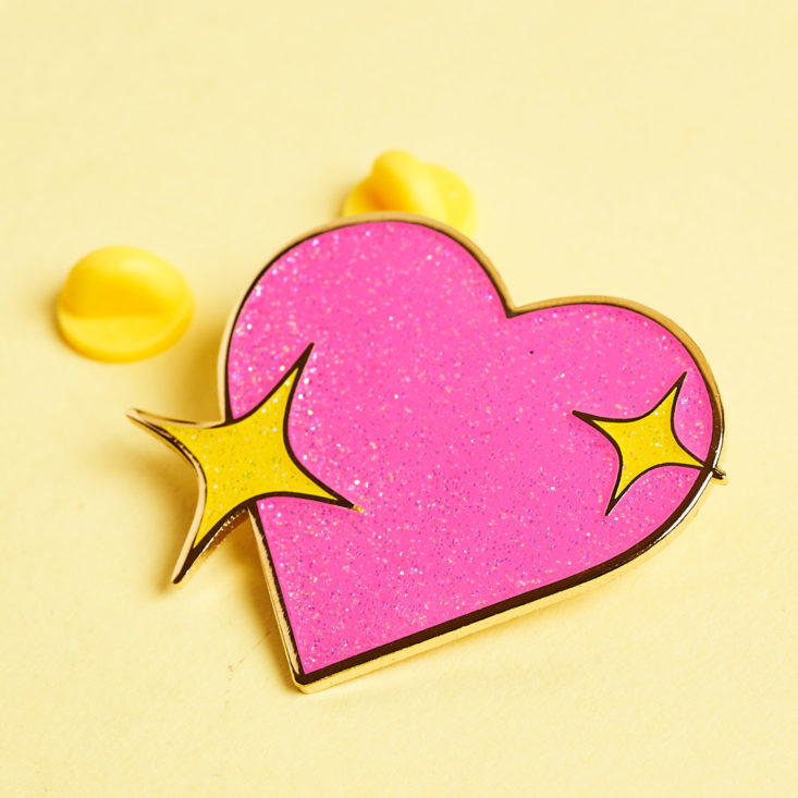 Quirky Crate pink heart emoji pin