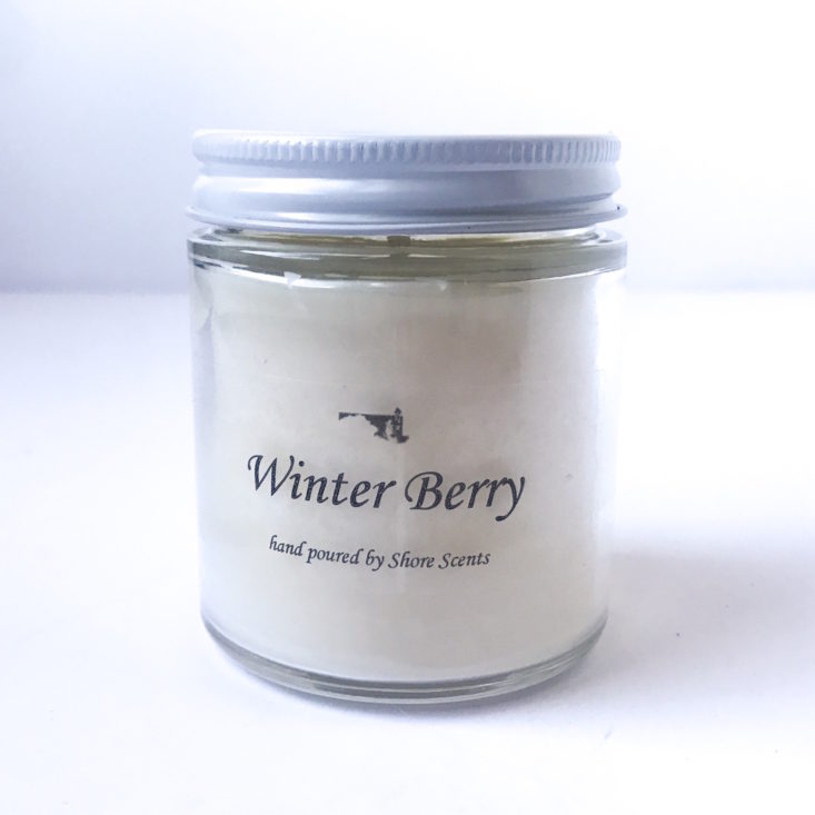 Shore Scents December 2018 - Winter Berry Candle Close Front