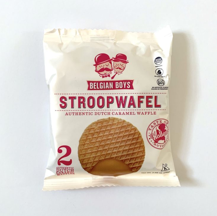 SnackSack Classic Box Review December 2018 - Belgian Boys Stroopwafel Caramel Waffle Package Top