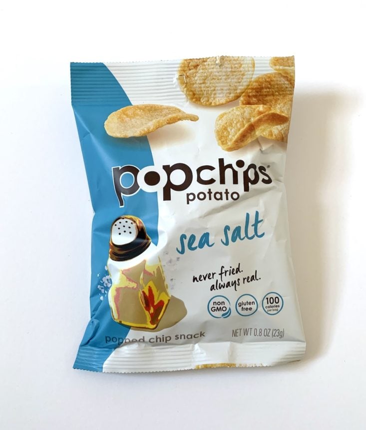 SnackSack Classic Box Review December 2018 - Popchips Sea Salt Chips Package Top