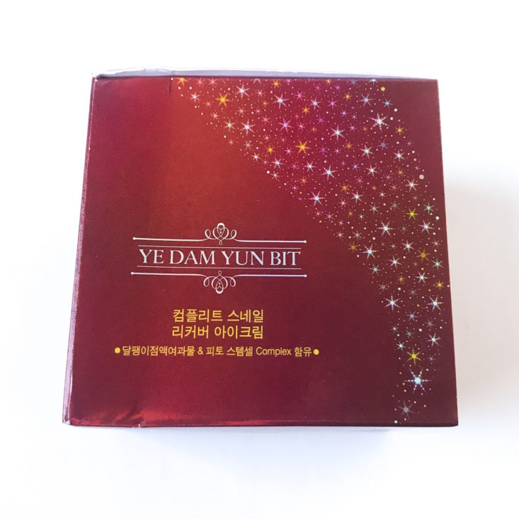 Sooni Pouch November 2018 - Ye Dam Yun Bit Complete Snail Eye Cream Box Front