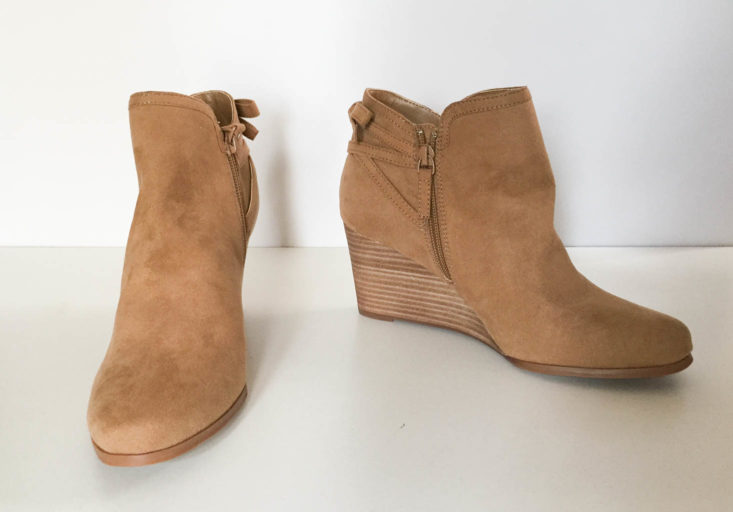 Stitch Fix Plus Size Clothing Subscription December 2018 - Nadine Wedge Bootie by Violet & Red 1 Front