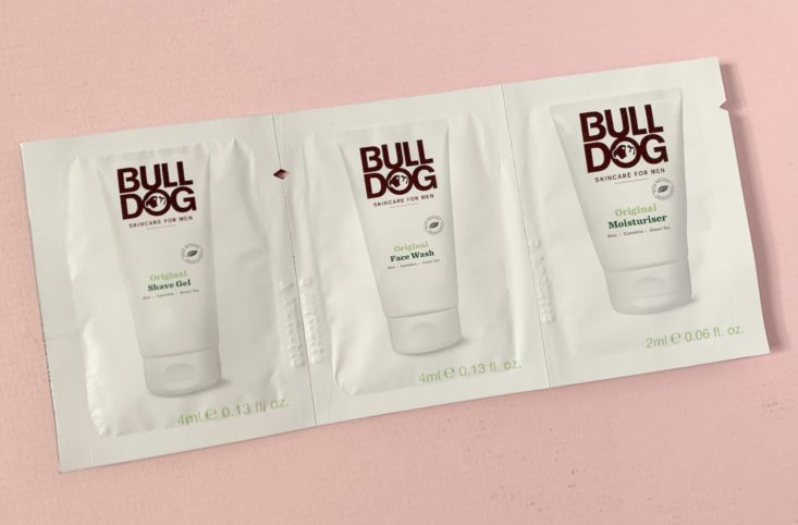 Target Men’s Beauty Box December 2018 - Bulldog Skincare Sachet Perforated Trio Front