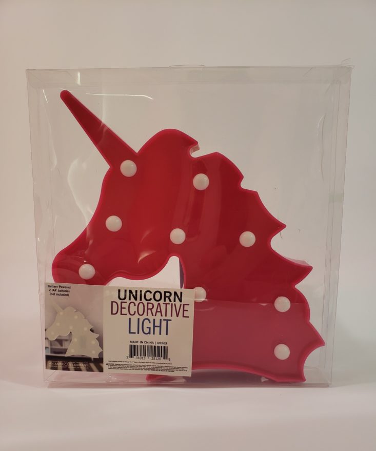 Unicorn Dream Box November 2018 - Decorative Unicorn Light Front
