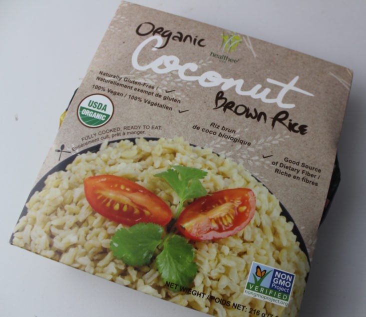 Vegan Cuts Snack December 2018 Box - Healthee USA Organic Coconut Brown Rice Top