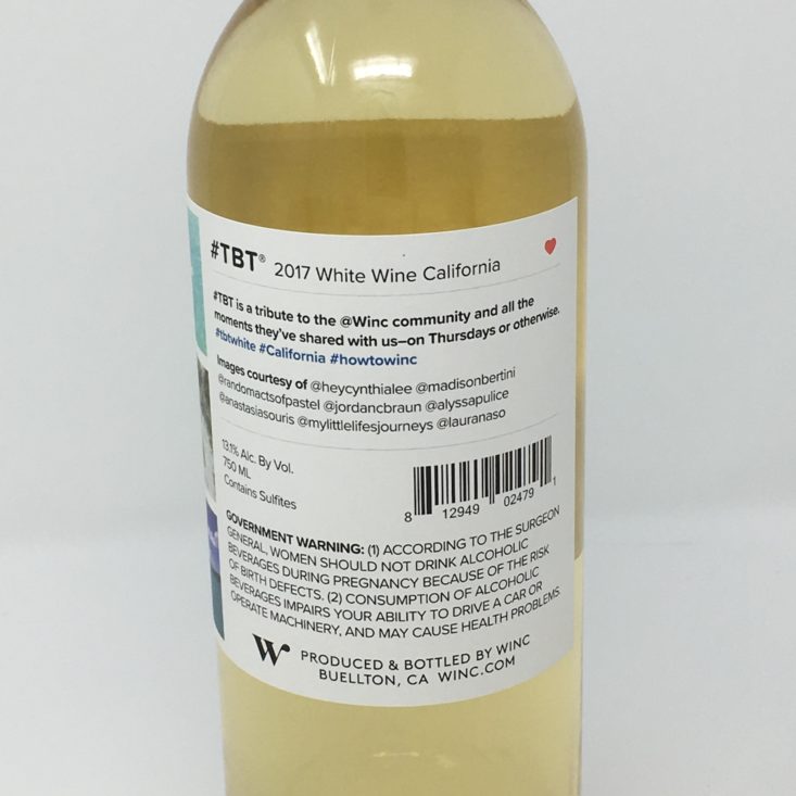 Winc Wine of the Month Review December 2018 - 2017 #TBT White Wine Blend Back