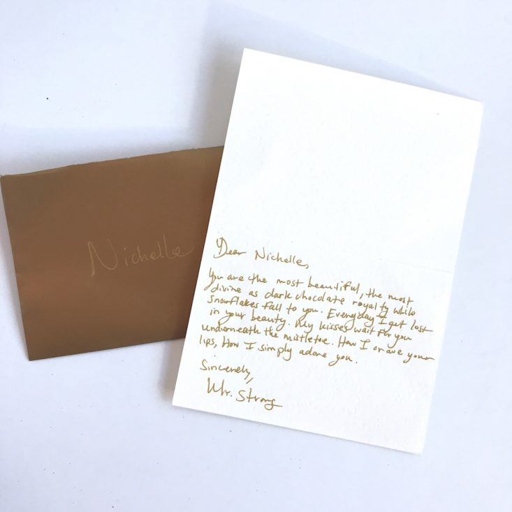 ZaaBox December 2018 - Envelope And Handwritten Note