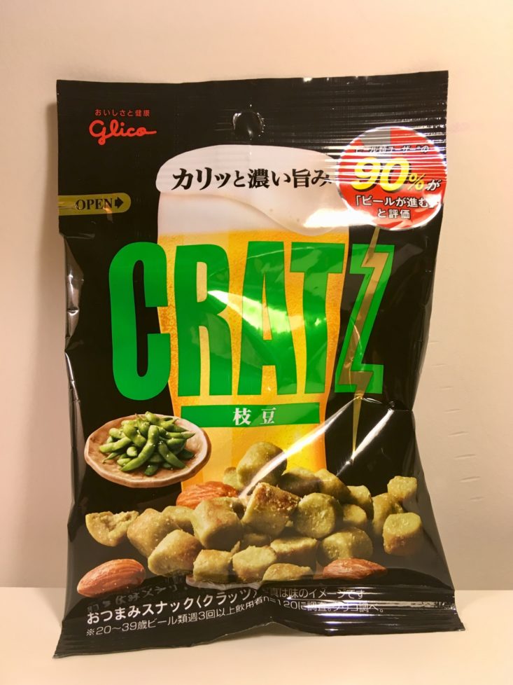 ZenPop Ramen Sweets Mix Pack November 2018 Green Goodness Review - CRATZ Edamame Bag Front