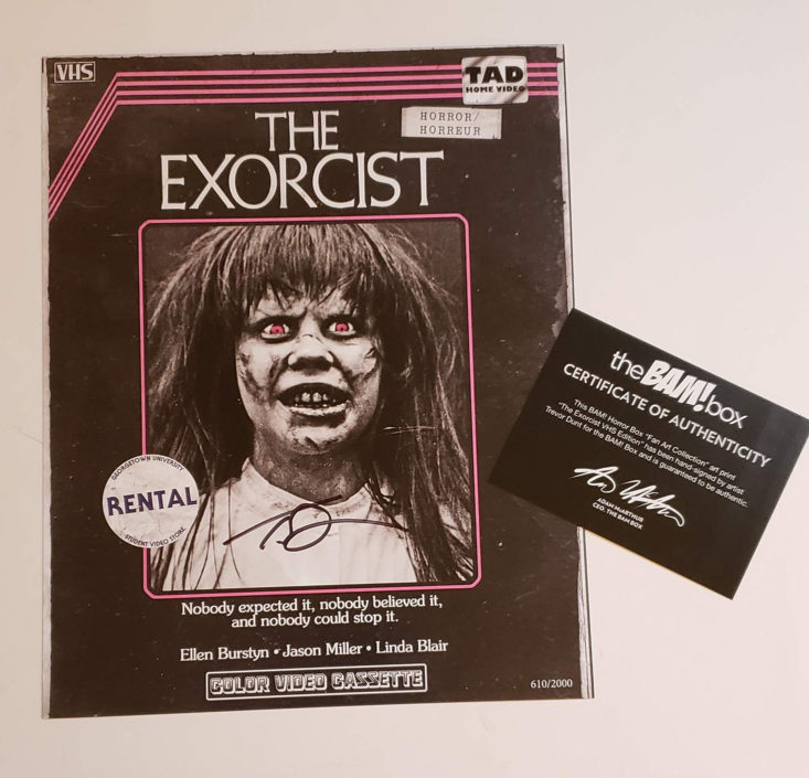 BAM! Horror Box October 2018 - Exorcist VHS Fan Art Collection Print Front 2