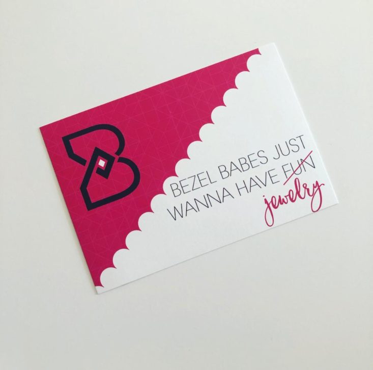 Bezel Box Mini January 2019 - Bezel Babes Just Wanna Have Jewelry Greeting Card Top
