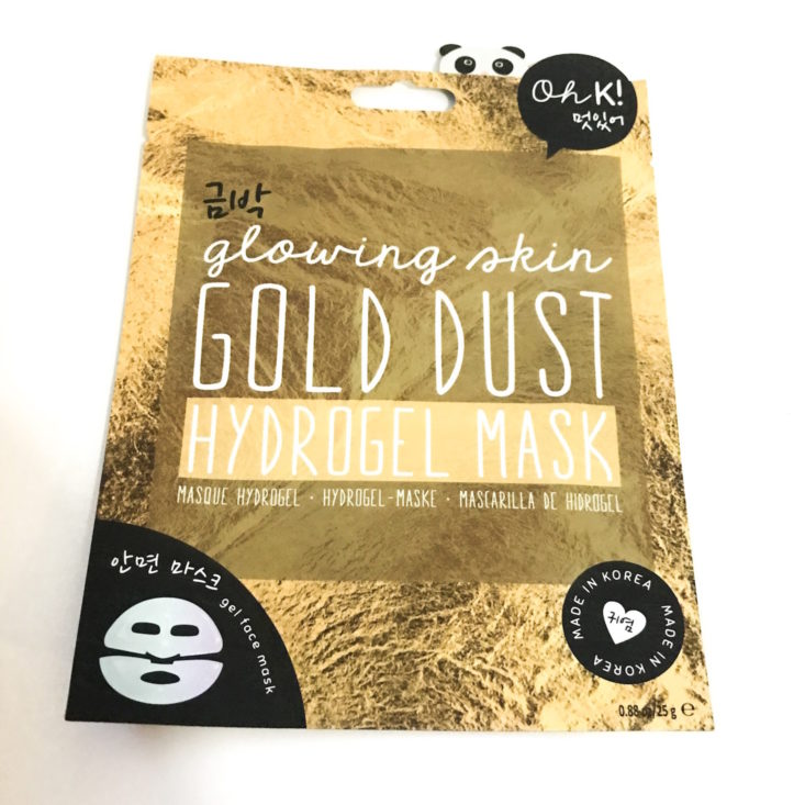 Bless Box December 2018 - Skincare Gold Dust Hydrogel Mask Front