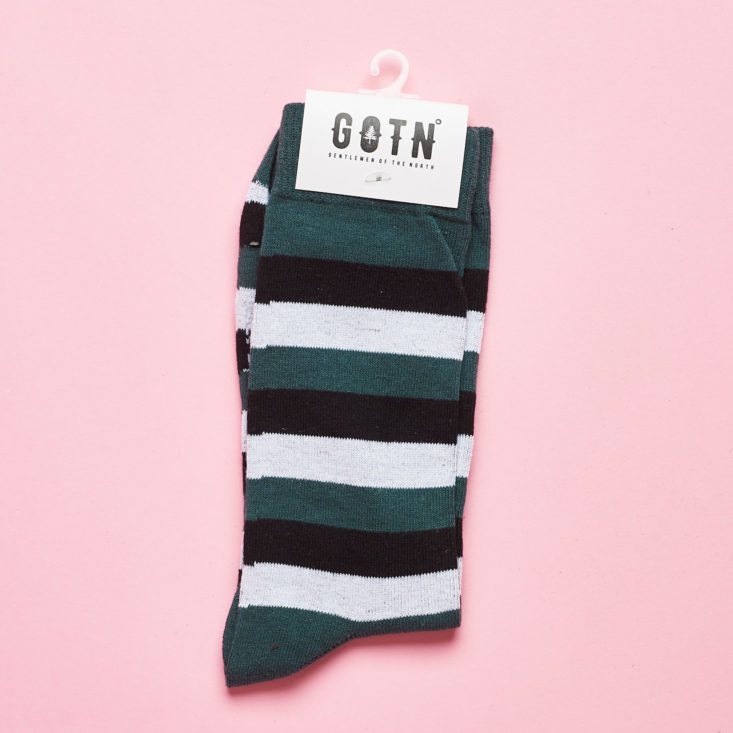 Bombay and Cedar For Him Winter green striped socks