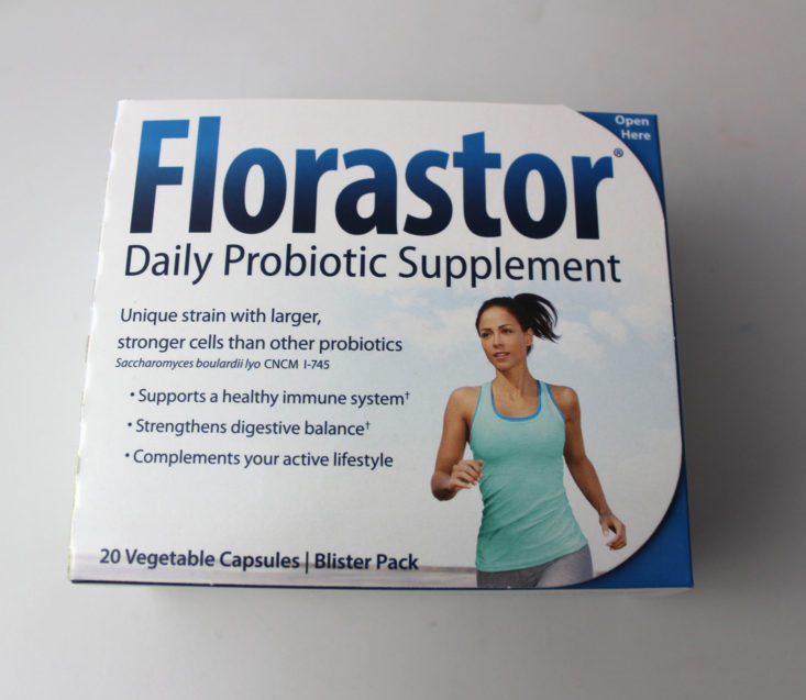 Bulu Box January 2019 - Florastor Daily Probiotic Supplement Package Top
