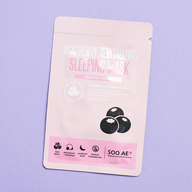 Cosmo Box January 2019 berry sleeping mask