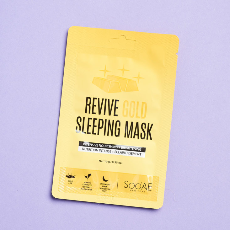 Cosmo Box January 2019 gold sleeping mask