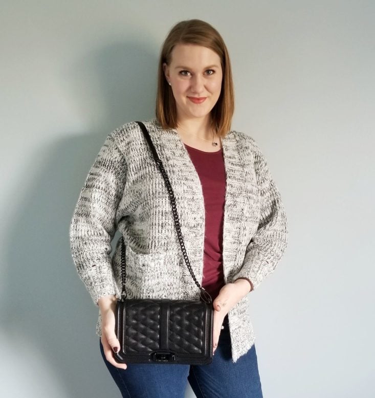 Daily Look December 2018 purse modeled