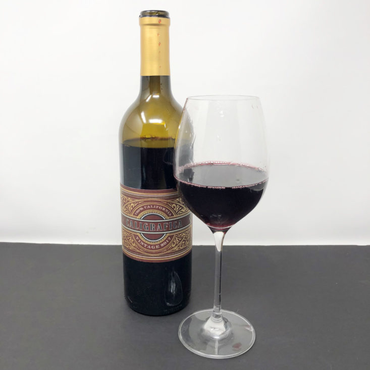 Firstleaf Wine Subscription Review January 2019 - Caligrafica Cabernet Sauvignon - Zinfandel (California) In Glass Front