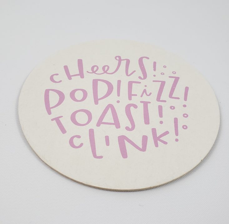 Flair & Paper Box December 2018 -Cheers! Pop! Fizz! Toast! Clink! Pinwheel Press Coaster Opened Top