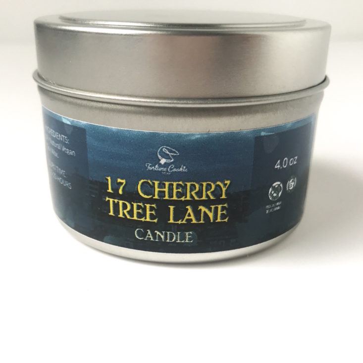 Fortune Cookie Soap Box December 2018 - 17 Cherry Tree Lane Candle Front