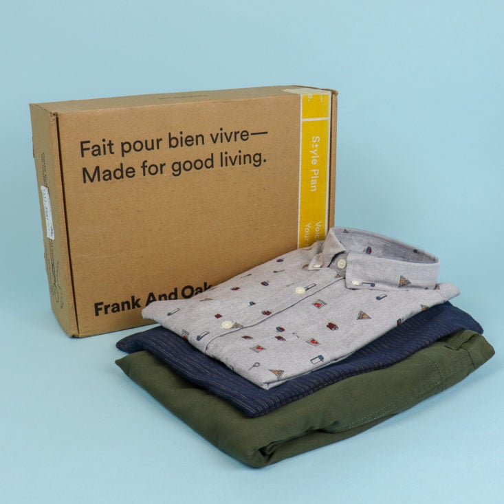 Clothing folded outside of box