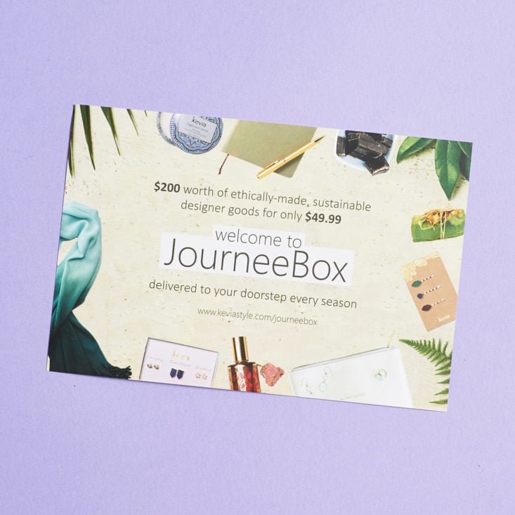Journee Box January 2019 discount card