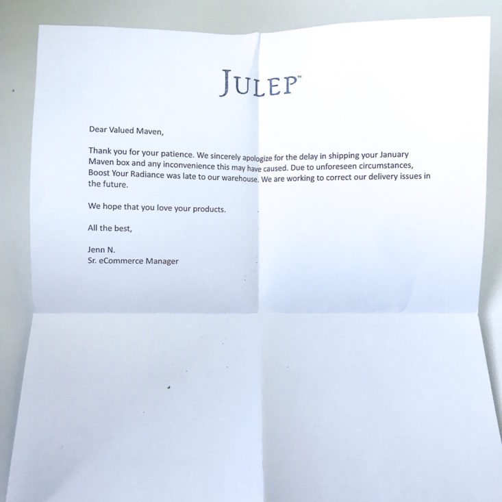 Julep Maven January 2019 - Julep Letter