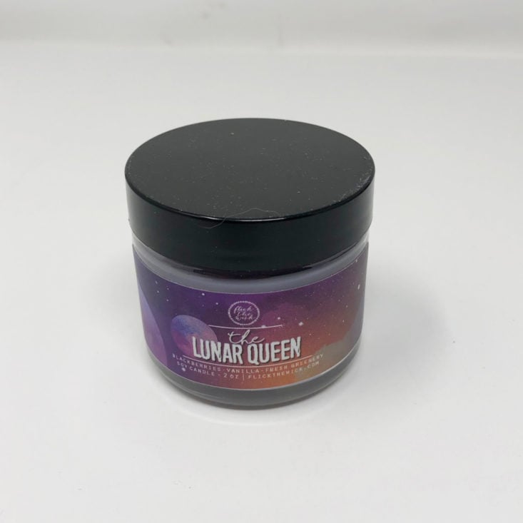 OwlCrate YA Book Box December 2018 - Lunar Queen Candle Front