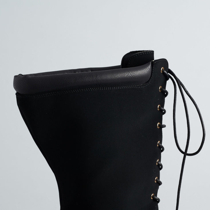 Shoedazzle lace up stiletto boots
