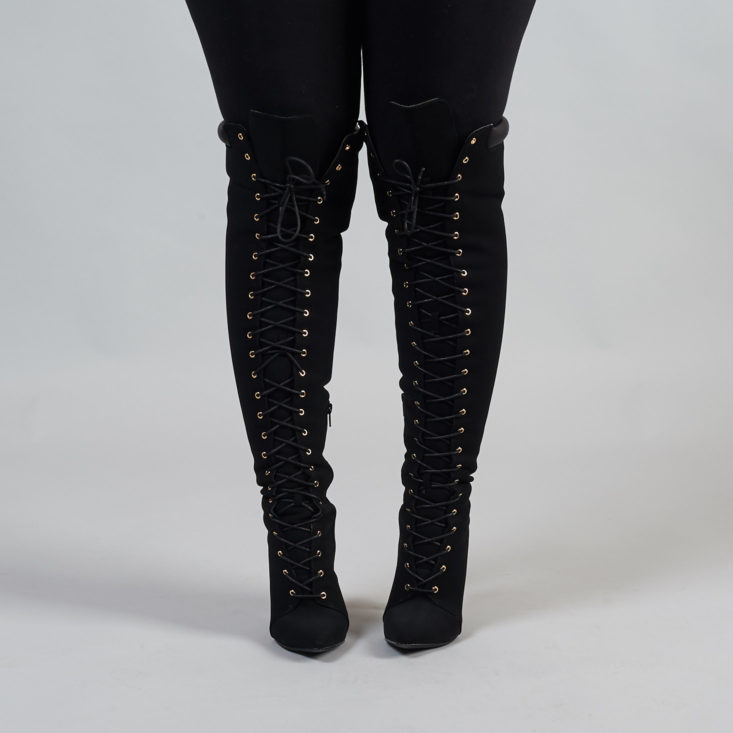 Shoedazzle otk lace up boots