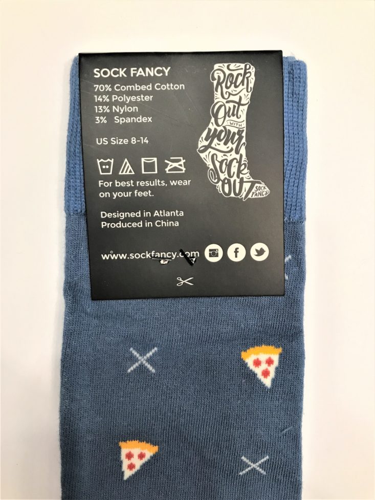 Sock Fancy Men January 2019 - Blue Sock Back Tag