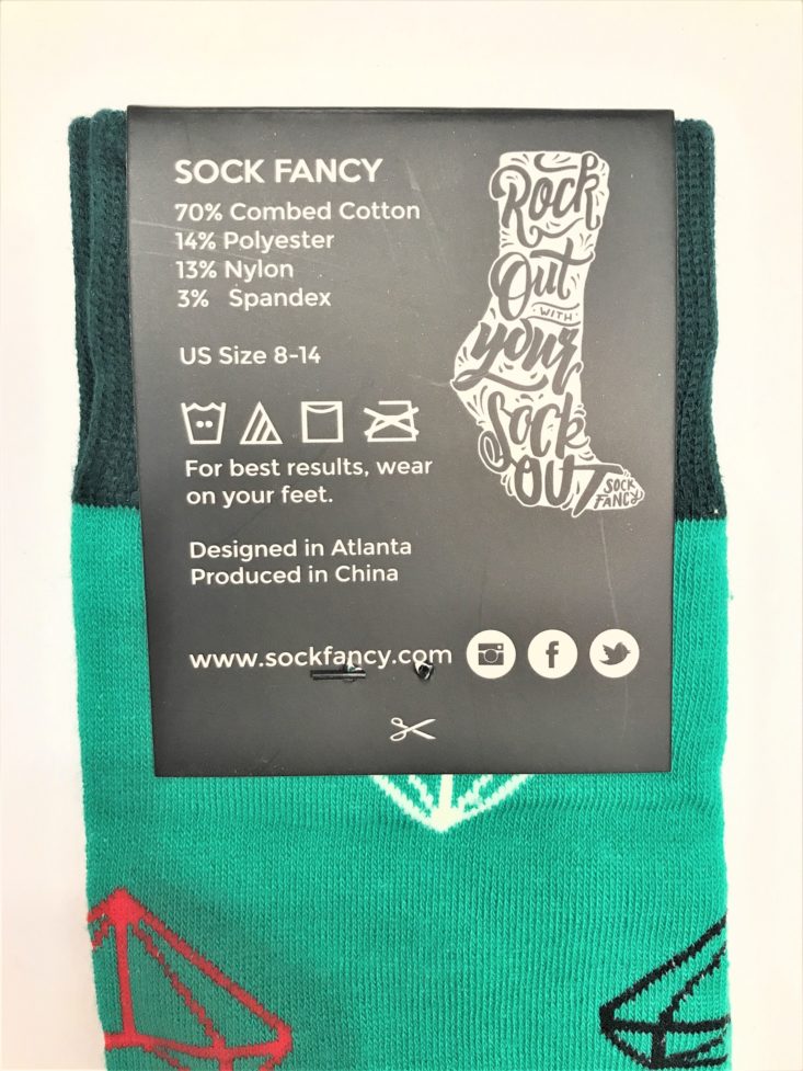 Sock Fancy Men January 2019 - Green Sock Back Tag