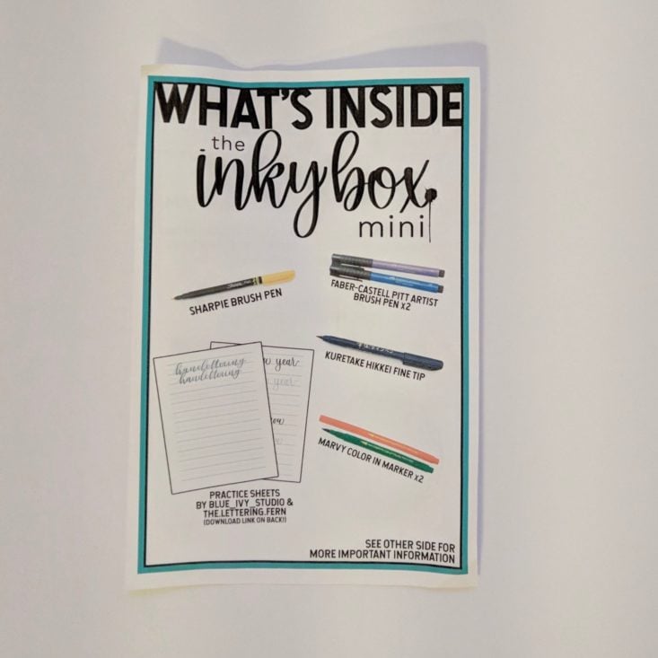 The Inky Box January 2019 - Open Brochure Front