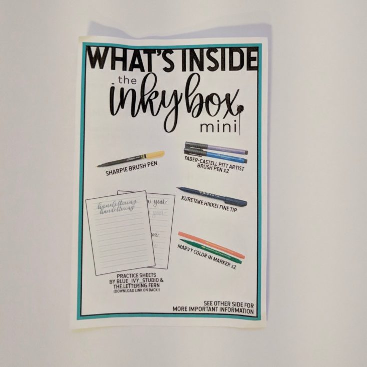 The Inky Box January 2019 - Open Brochure Front