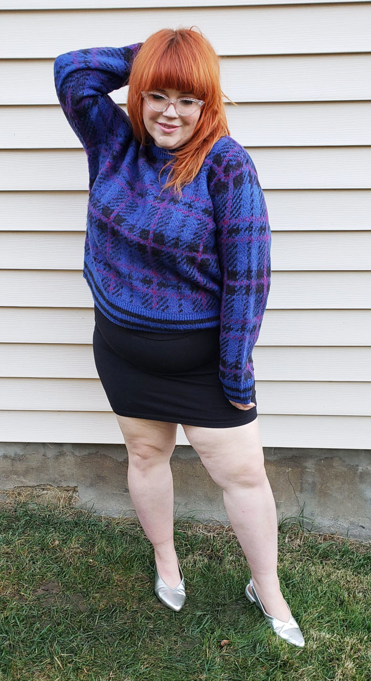 Trunk Club Plus Size Subscription Box Review November 2018 - Plaid Sweater by BP Front