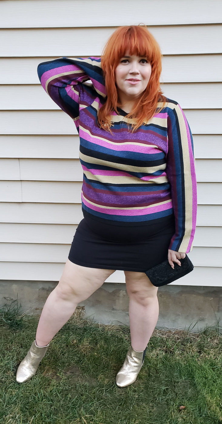 Trunk Club Plus Size Subscription Box Review November 2018 - Veda Sequin Sweater Tank by RACHEL by Rachel Roy 1 Front