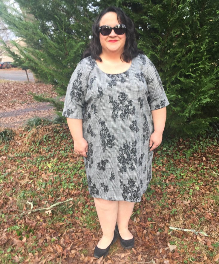 Wantable Style Edit Subscription Review December 2018 - Jacquard Elbow Sleeve Dress by Michel Studio Front