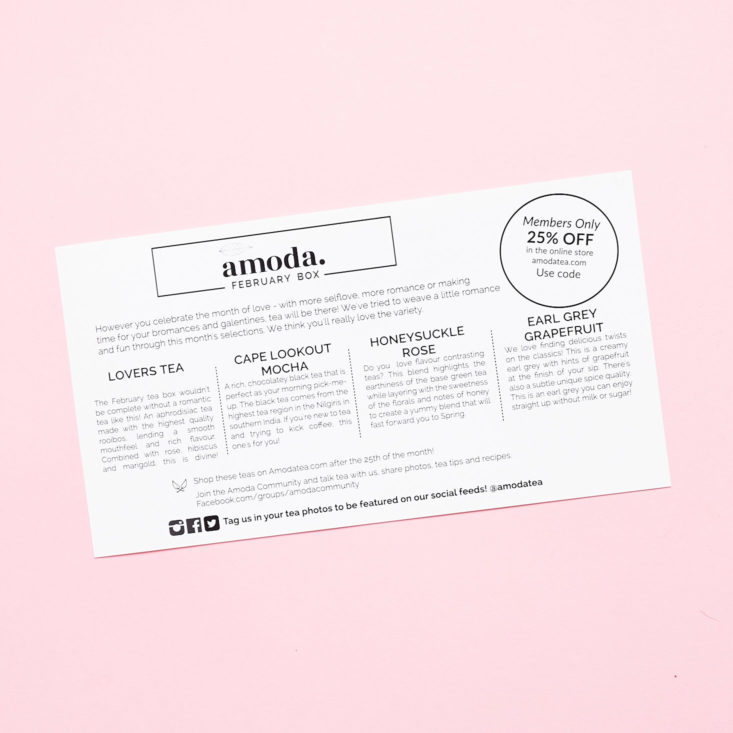 Amoda February 2019 info card