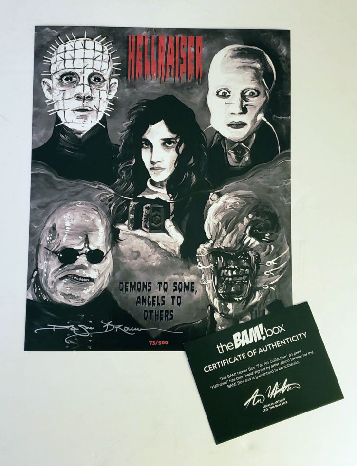 BAM! Horror Box November 2018 - BAM! Box Exclusive Hellraiser Fan Art Collection Art Print By Artist Jason Brower Front Top 1