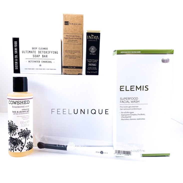 FeelUnique The Vegan Beauty Edit Review February 2019 - All Products Group Shot Front
