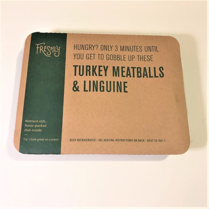 Freshly January 2019 - Turkey Meatballs & Linguine with Spicy Arrabbiata Box Front Top