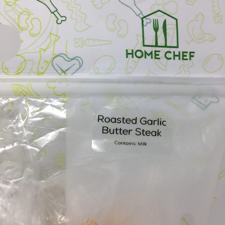 Home Chef Subscription Box Review February 2019 - STEAK BAG LABEL