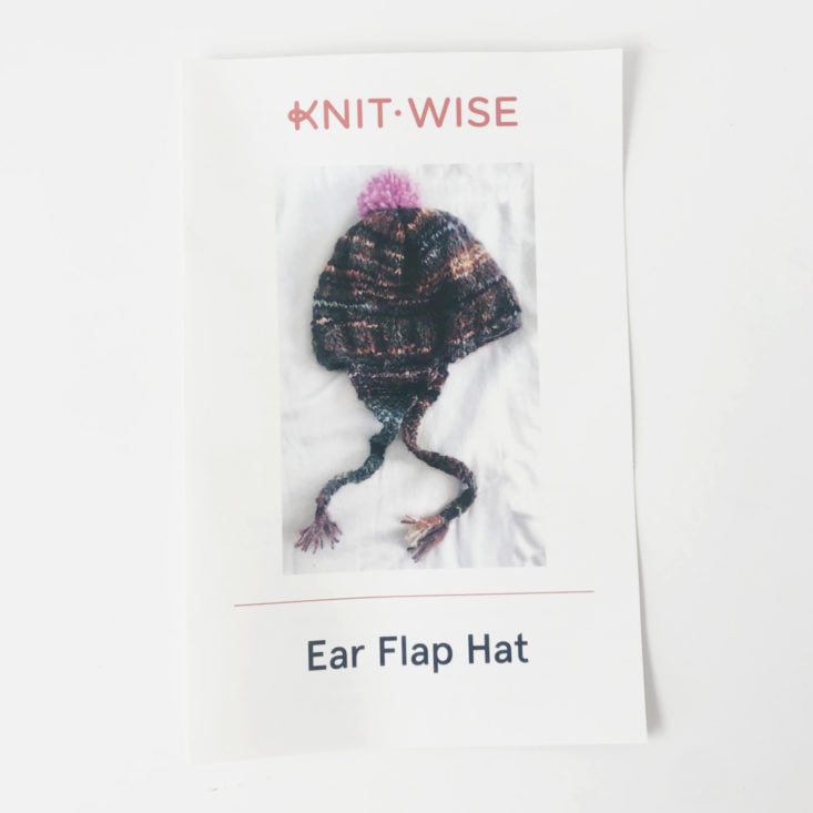 Knit-Wise Yarn Subscription Box Review - January 2019 - Pattern Cover